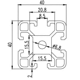 Profil aluminiowy 40A