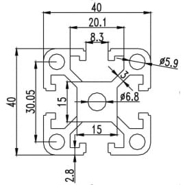 Profil aluminiowy 40W