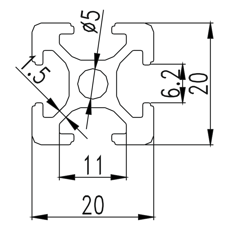 Profil aluminiowy 20