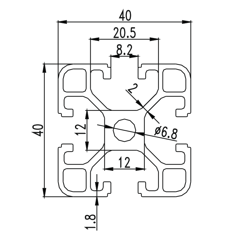 Profil aluminiowy 40