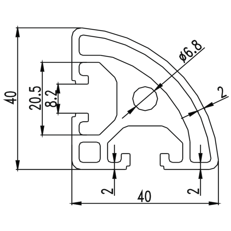 Profil aluminiowy 40R