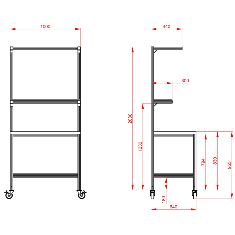 Stół montażowy MR_1000x640 (bez blatów)