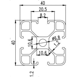 Profil aluminiowy 40L